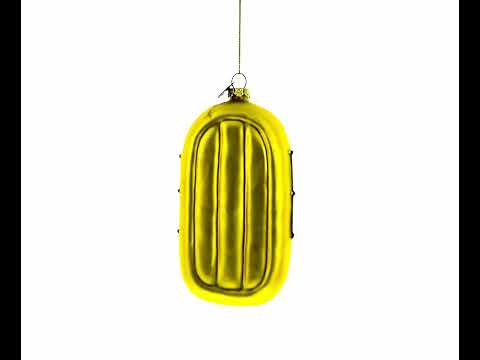 Sunny Yellow Rubber Boat Blown Glass Christmas Ornament