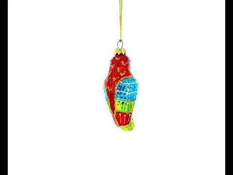 Vibrant Parrot Mini Glass Christmas Ornament