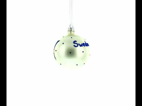 Flag of Sweden Glass Ball Christmas Ornament 3.25 Inches