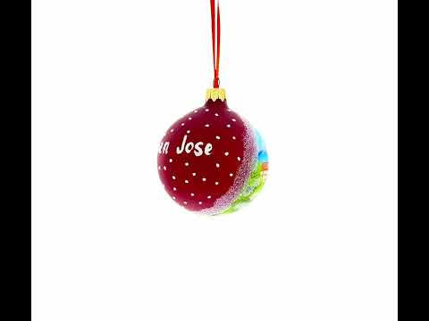 San Jose, California Glass Ball Christmas Ornament 3.25 Inches