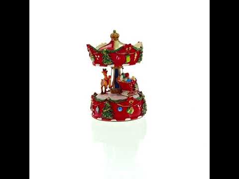 Santa's Reindeer Carousel: Spinning Christmas Musical Box with Delightful Motion