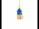 Happy Piglet with Blue Scarf Mini Glass Christmas Ornament