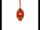 Yellow Flower on Red Glass Egg Ornament 4 Inches