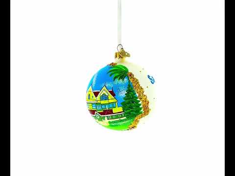 Winchester Mystery House, San Jose, California, USA Glass Ball Christmas Ornament 4 Inches