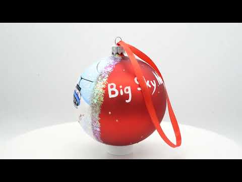 Big Sky Ski Resort, Montana, USA Glass Ball Christmas Ornament 4 Inches