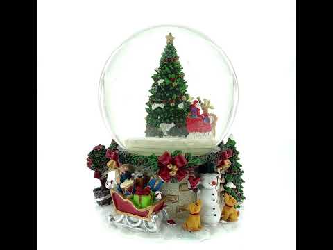 Rotating Santa's Tree Serenade Musical Water Globe