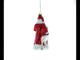 Santa Guided by White Reindeer Glass Christmas Ornament