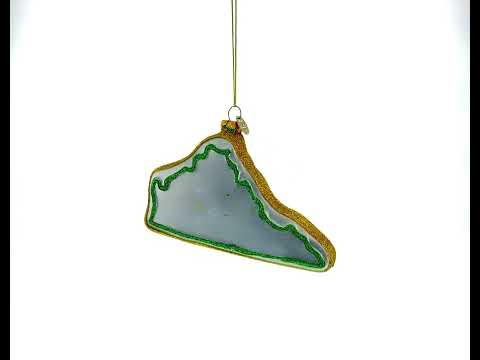 State of Virginia, USA Blown Glass Christmas Ornament