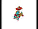 Santa Riding a Festive Pinata Blown Glass Christmas Ornament