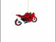 Red Motorcycle Blown Glass Christmas Ornament