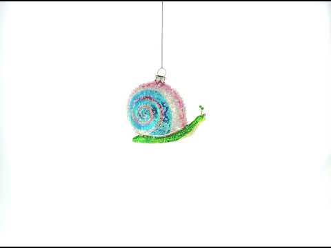 Caracol vibrante con cuentas de colores - Adorno navideño de vidrio soplado