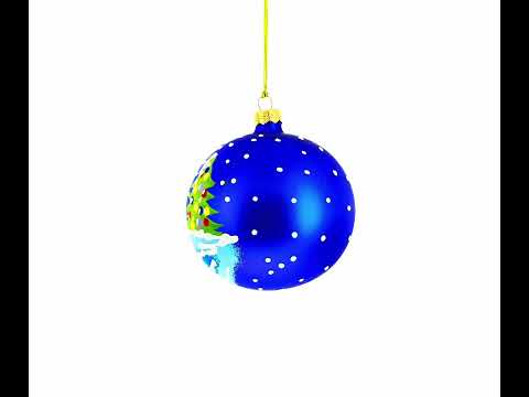 Snowman Family Blown Glass Ball Christmas Ornament 4 Inches