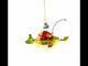 Santa Fishing on Boat Blown Glass Christmas Ornament