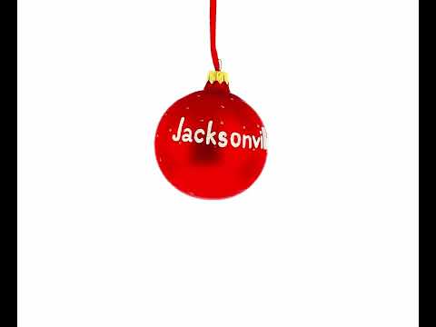 Jacksonville, Florida, USA Glass Christmas Ornament 3.25 Inches