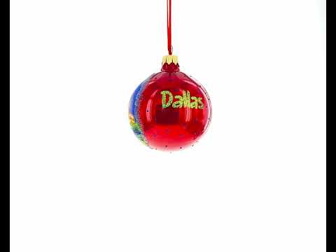 Dallas, Texas, USA Glass Christmas Ornament 3.25 Inches