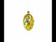 Yellow Flowers Glass Egg Christmas Ornament 4 Inches