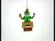 Irish Santa Sitting on a Whiskey Barrel Blown Glass Christmas Ornament