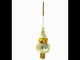 Golden Twisted Rope and Bow on White Mouth Blown Glass Christmas Tree Topper 11 Inches