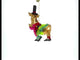 Donkey in Whimsical Costume Blown Glass Christmas Ornament