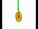 Golden Amber with Pink & Green Jewel Accents Mini Glass Egg Ornament 2.9 Inches