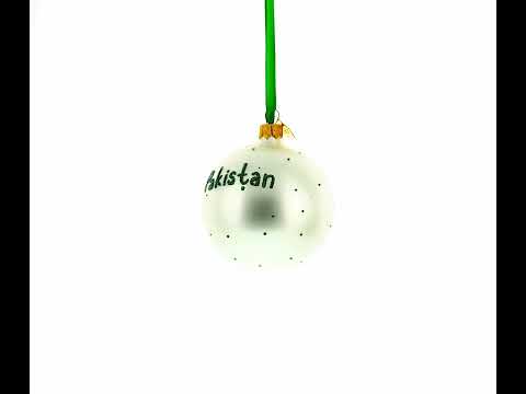 Flag of Pakistan Blown Glass Ball Christmas Ornament 3.25 Inches