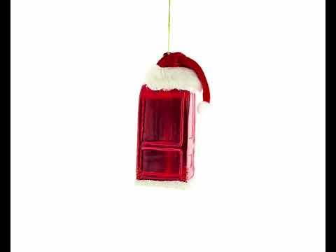 Festive Santa Mailbox Blown Glass Christmas Ornament