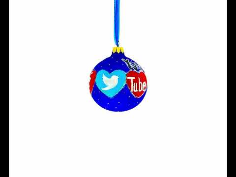 Social Networks Blown Glass Ball Christmas Ornament 3.25 Inches