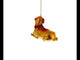 Golden Retriever with Jeweled Collar Glass Christmas Ornament