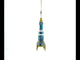 Cosmic Adventure: Blue Rocket Blown Glass Christmas Ornament