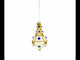 Blue Jewels on Clear Glass Bell Finial Christmas Ornament