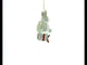 Bunny Elegantly Perched on a Festive Gift Box Blown Glass Christmas Ornament