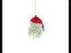 Santa with Festive Mistletoe Blown Glass Christmas Ornament