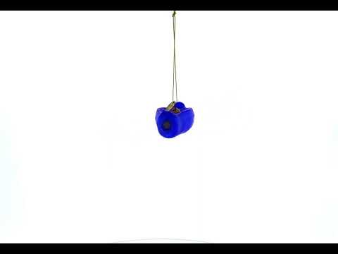 Blue Canoe Blown Glass Christmas Ornament