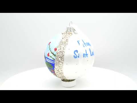 The Pitons, St. Lucia Glass Ball Christmas Ornament