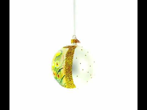 Summer in Bloom Painting Glass Ball Christmas Ornament 4 Inches