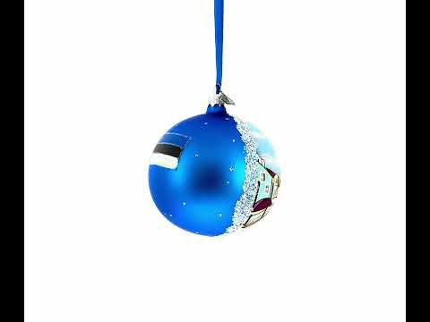 Old Town, Tallin, Estonia Glass Ball Christmas Ornament 4 Inches