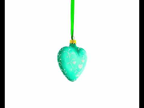 I Love Dogs Heart Glass Christmas Ornament