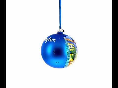 Church Street Marketplace, Burlington, Vermont, USA Glass Ball Christmas Ornament 4 Inches