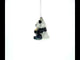 Panda Relishing Noodles Blown Glass Christmas Ornament