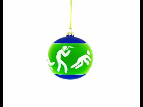 Adorno navideño de bola de cristal soplado para deportes de natación, boxeo, ciclismo, atletismo y remo, 4 pulgadas