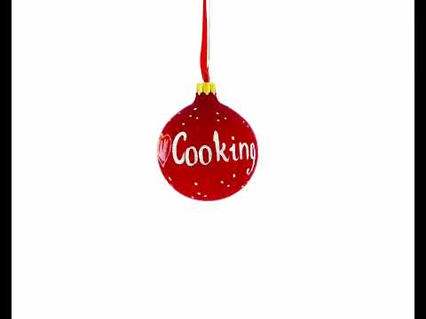 I Love Cooking Glass Ball Christmas Ornament 3.25 Inches