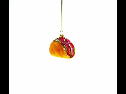 Zesty Tacos Food Blown Glass Christmas Ornament