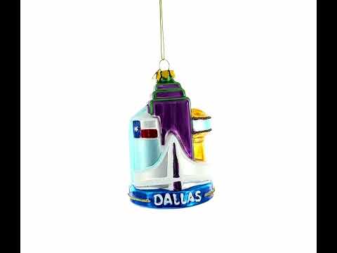 Dallas Attractions - Blown Glass Christmas Ornament