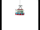 Santa's Skyward Adventure: Santa and Friends in a Gondola Lift - Blown Glass Christmas Ornament