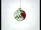 Beaded Red Flower Adorning Glass Ball Christmas Ornament