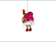 Quirky Hen in Pink Dress - Blown Glass Christmas Ornament