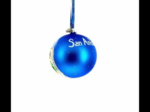 Mission San Jose, San Antonio, Texas Glass Ball Christmas Ornament 4 Inches