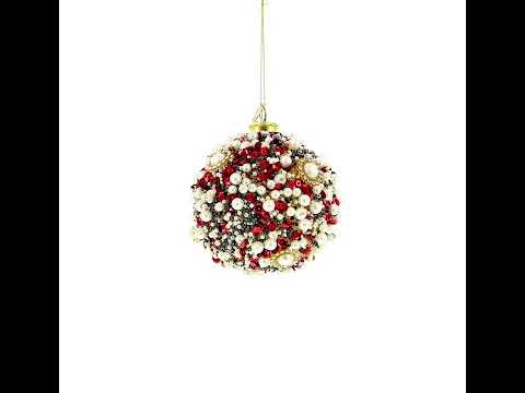 Luxury Pearl & Sequin Beaded Glass Christmas Ornament