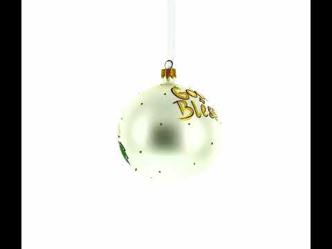 First Communion on White Blown Glass Ball Christmas Ornament 4 Inches