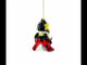 Sporty Santa Playing Ice Hockey Glass Christmas Ornament